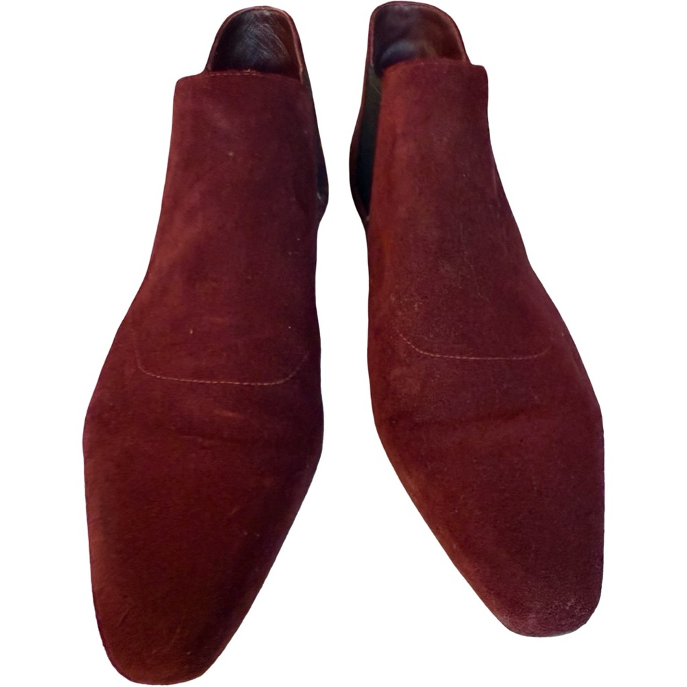 VINCE Suede Booties - Burgundy